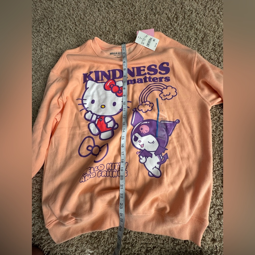 NWT Hello Kitty by Sanrio Graphic Sweatshirt in Peach - Picture 5 of 9